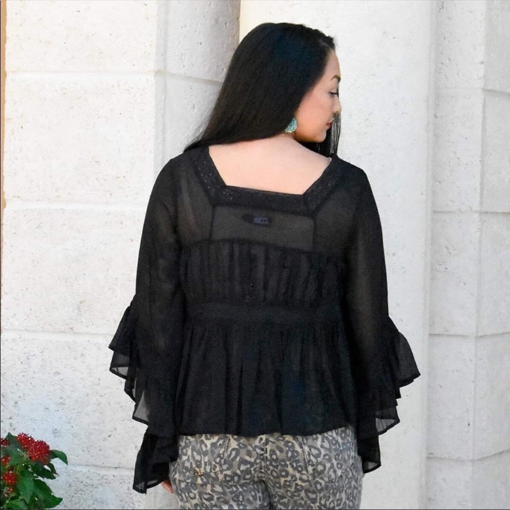 Sheer Black Blouse - Picture 3 of 3